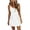 White, variant on Womens Summer Dress Sleeveless Spaghetti Strap Beach Cover up Drawstring Waist Mini Short Dress with Pockets Beach Vacation Clothes Blue S