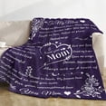 thumbnail image 4 of LHSHID Mother Blanket Gifts Purple Mom Throw Blanket Cozy Flannel Blanket for Mom Soft I Love You Mom Blanket from Daughter Son Fluffy Fleece to My Mom Blanket for Mama Women Mothers Day Birthday, 4 of 9