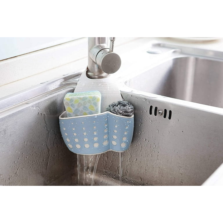 Kitchen Sink Caddy Sponge Holder Silicone Plastic Soap Holder Hanging  Ajustable