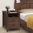 ENSTVER Wood Nightstands Set of 2, Wooden Night Stand with Drawers, Farmhouse Style Bedroom ...