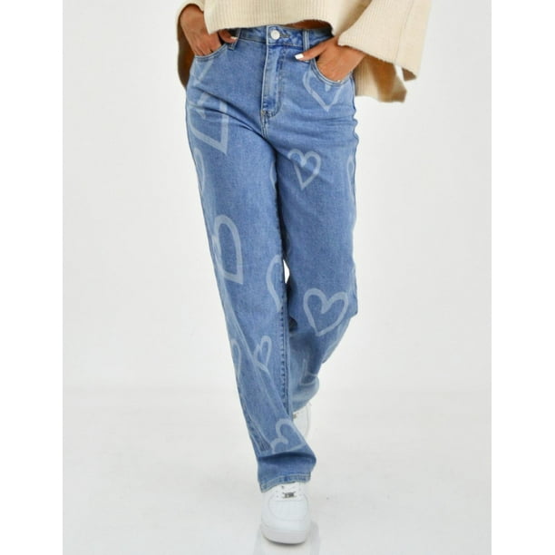 Jeans Wide Leg corazon Balam Juvenil 6477 Medio azul CH Roman Fashion J BAL 6477 MEDIO Walmart en linea