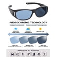 thumbnail image 3 of TINHAO Photochromic Polarized Fit Over Sunglasses UV400 Blue Light Blocking Over Prescription Glasses for Men Women Lightweight TR90 Wraparound Driving Fishing Cycling Eyewear - 4 Colors, 3 of 7