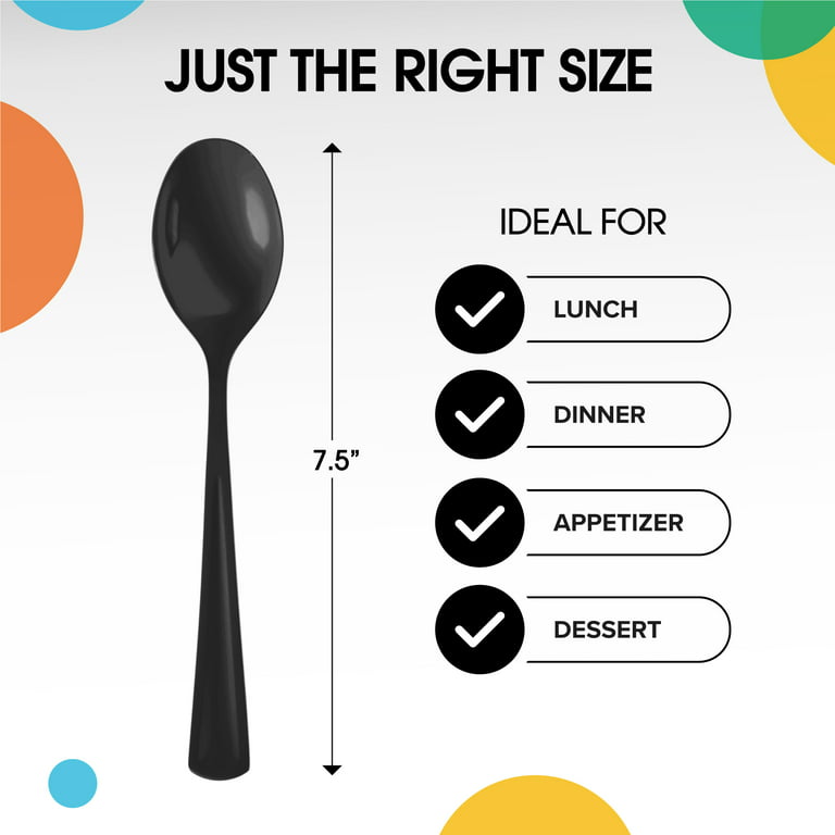 Plastic Spoons - Black Disposable Spoons