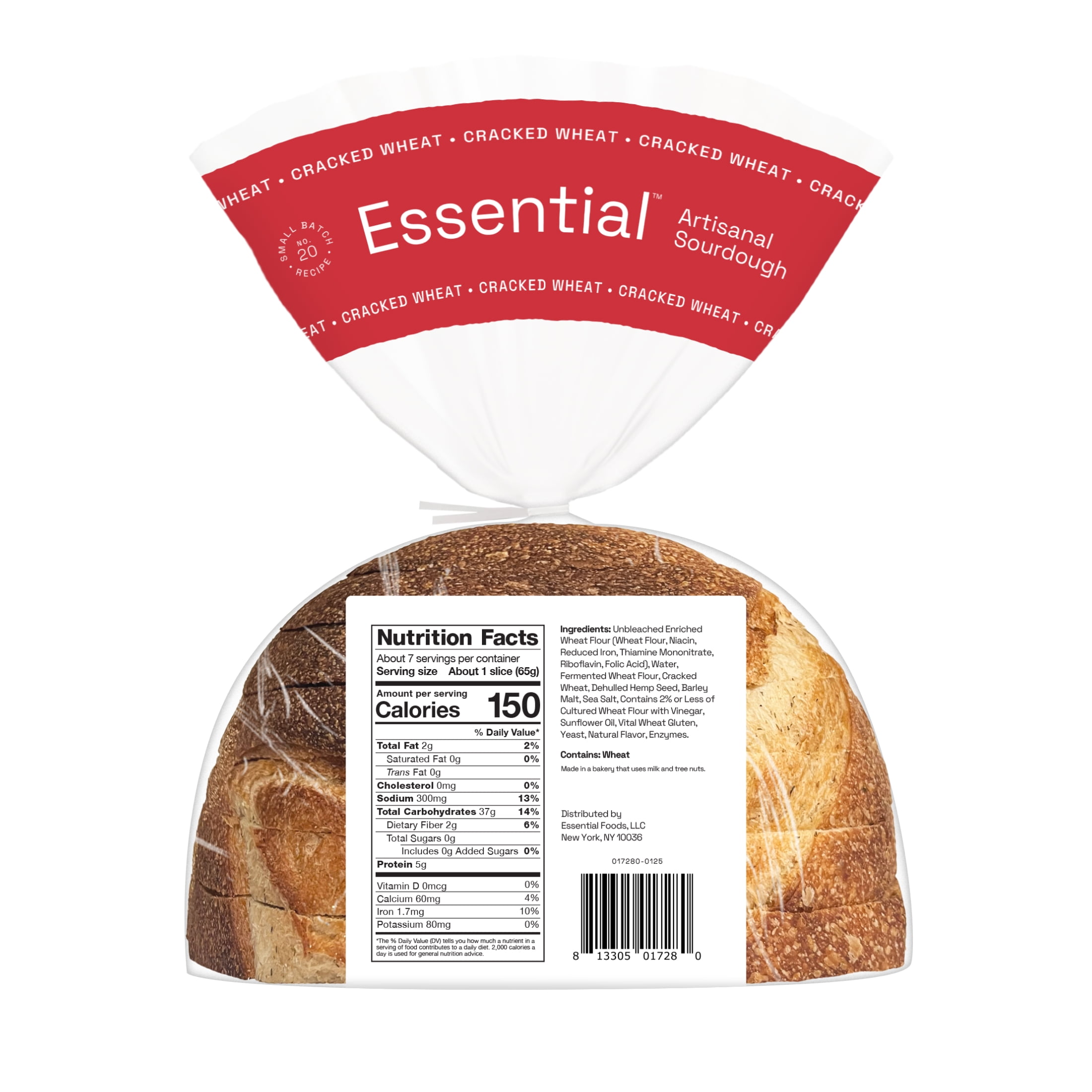 『bread』 Essential Cracked Wheat Sliced Sourdough Bread, Non-GMO, 16