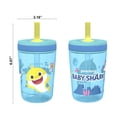 thumbnail image 3 of Zak Designs 15oz Baby Shark Kelso Travel Straw Tumbler Plastic and Silicone with Leak-Proof Valve for Kids, 2pcs Set, Baby Shark, 3 of 8