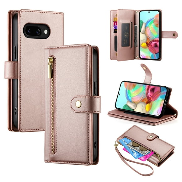 Funda de cartera GANGXUN para Google Pixel 9A - Diseño de cuero premium, 9 ranuras para tarjetas