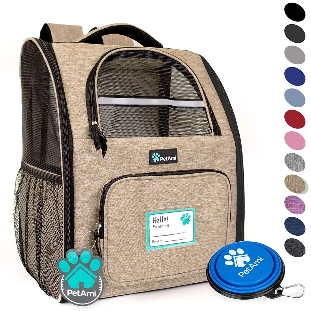 PetAmi Deluxe Pet Carrier Backpack, Heather Taupe