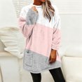 thumbnail image 6 of ZUKMRJPC Women's Flannel Sweatshirts Winter Warm Fleece Round Neck Fashion Color Block Long Pullover Soft Comfy Casual Tops with Pocket, 6 of 8
