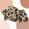 thumbnail image 4 of Conjuntos de solapa de manga corta para niños de verano, camisa de solapa de manga corta con estampado floral, top estilo playero informal + pantalones cortos sueltos con cintura elástica, conjunto de, 4 of 5
