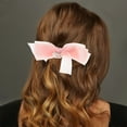 thumbnail image 2 of Unique Bargains 1 Pc Hair Barrettes Fashion Bow with Pearls Hair Clip Pink, 2 of 5