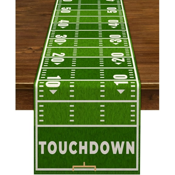 American Football Court Table Runner Touch Down Football Birthday Party Decoration Boy Sport Farmhouse Home Dining Room Kitchen Table Decor (13" x 72")