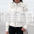 thumbnail image 3 of Purcolt Women's Cropped Puffer Jacket with Furry Hood Long Sleeve Full Zip Warm Winter Coats Casual Thick Outerwear, 3 of 8