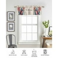 thumbnail image 6 of 4th of July Curtain Valance for Windows/Living Room/Kitchen/Bathroom/Café, Short Rod Pocket Tier Curtain Window Panel Independence Day Butterflies Spring Floral Rustic Topper Curtain 60''x18'', 6 of 6