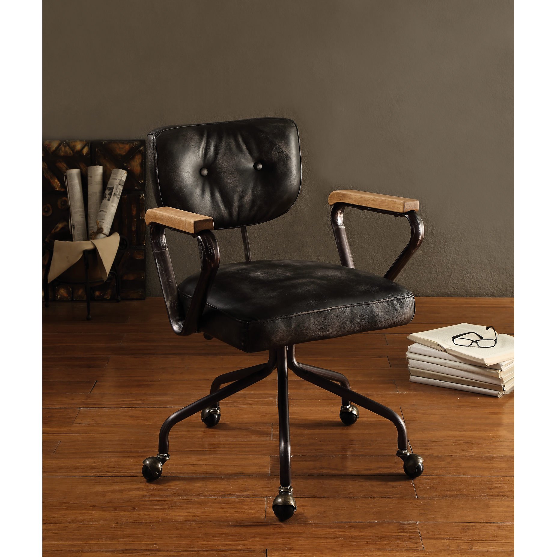 vintage leather executive office chair product