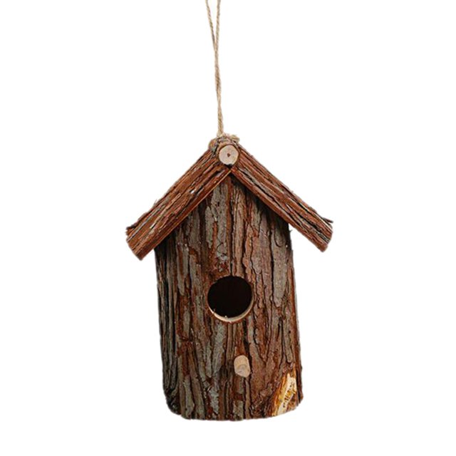 Casa de pájaros de madera, nido de pájaros, artesanías de bricolaje, jaula de pájaros colgante, Villa de colibríes 26x14x22.5cm kusrkot casas de aves