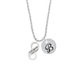 thumbnail image 2 of Delight Jewelry Silvertone God Gave Me You Infinity Sign Silvertone Script Initial Disc - B - Charm Necklace, 20"+3", 2 of 4
