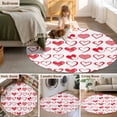 thumbnail image 5 of Large Round Rug 8Ft Washable Non-Slip, Valentine's Day Circle Area Rugs for Living Room Bedroom, Valentines Red Love Heart Romantic Indoor Floor Mats Carpet Runner for Home Decor, 5 of 8