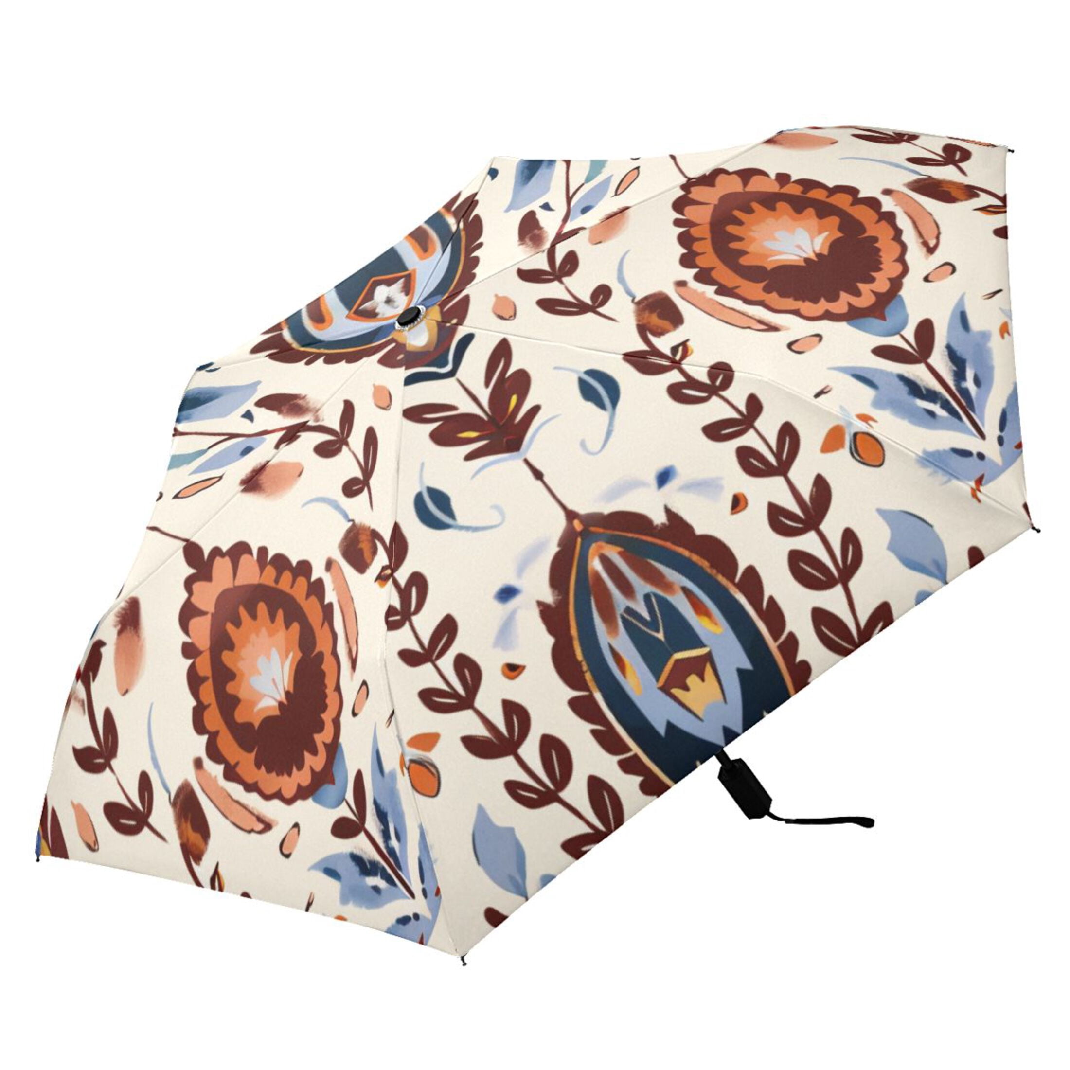 ALAZA Ethnic Boho Totem Pattern UPF 50+ Compact Folding Umbrella for Rain Travel Umbrella Packable