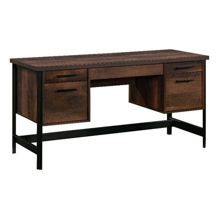 Sauder Briarbrook Engineered Wood and Metal Computer Desk in Barrel Oak ...