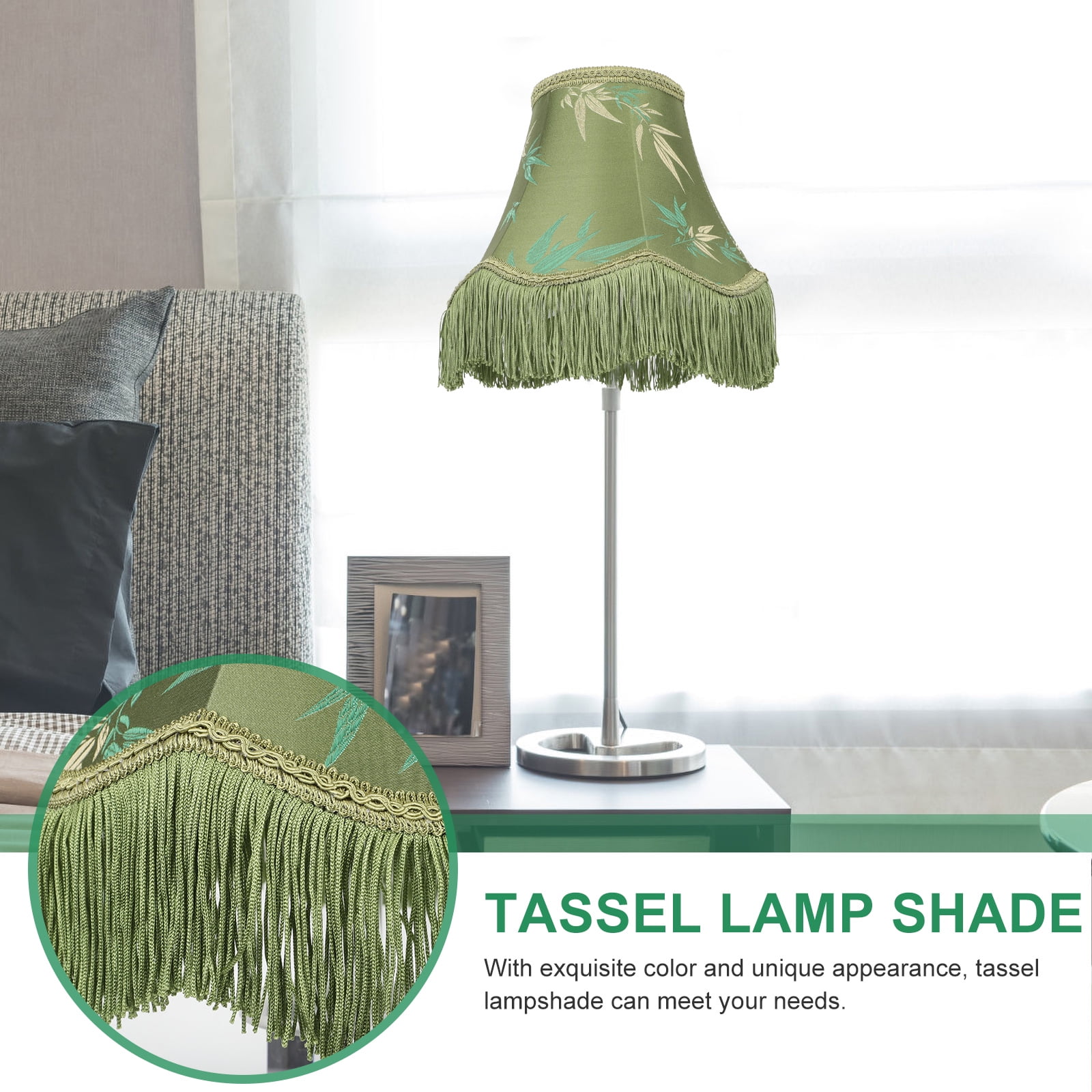 Green tassel lamp shade deals