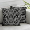 thumbnail image 3 of BANET Black Grey Decorative Pillow Covers Set of 2, Pattern Gray On Black Cushion Throw Pillow Covers Outdoor Sofa Couch Pillowcase 22x22in, 3 of 7