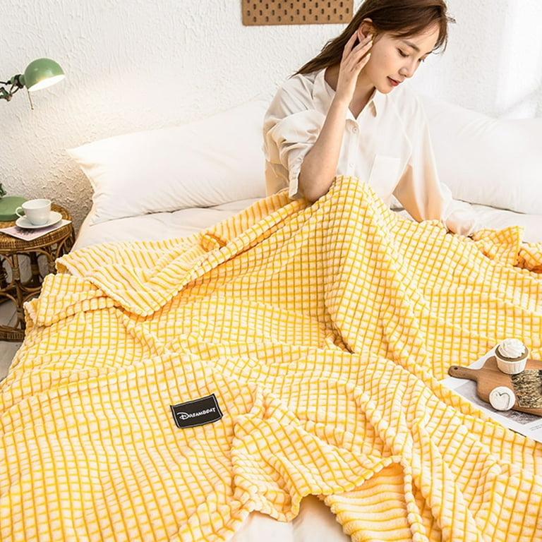 Yellow checkered blanket sale