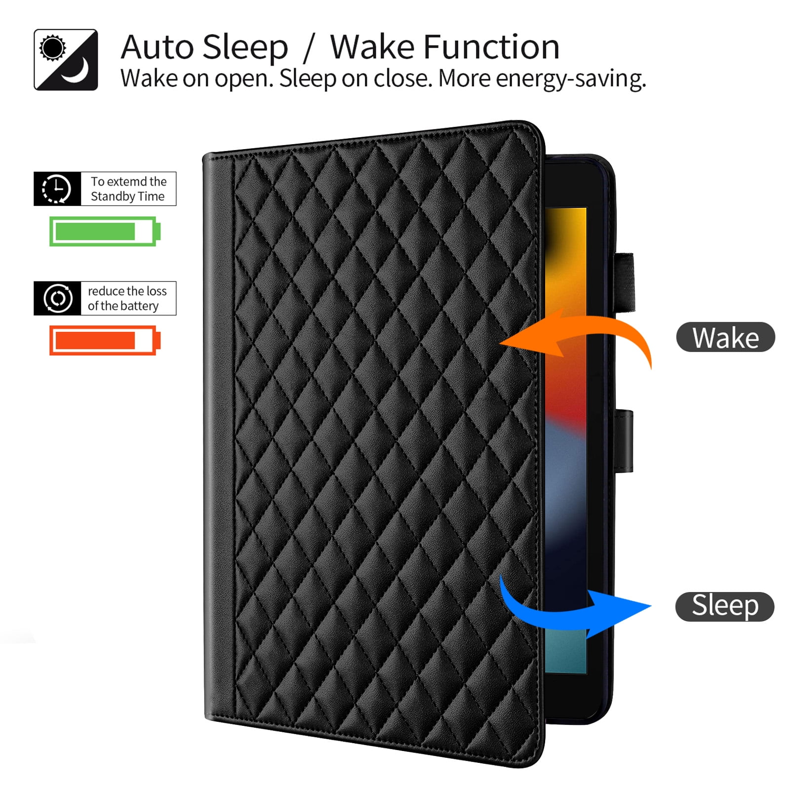Dteck Case for iPad 9th 8th 7th Generation 10.2 inch,iPad Air 3rd Gen/iPad Pro 10.5" Magnetic PU Leather Smart Auto Wake/Sleep Folio Stand Case Card Slot Pencil Holder Cover,Black