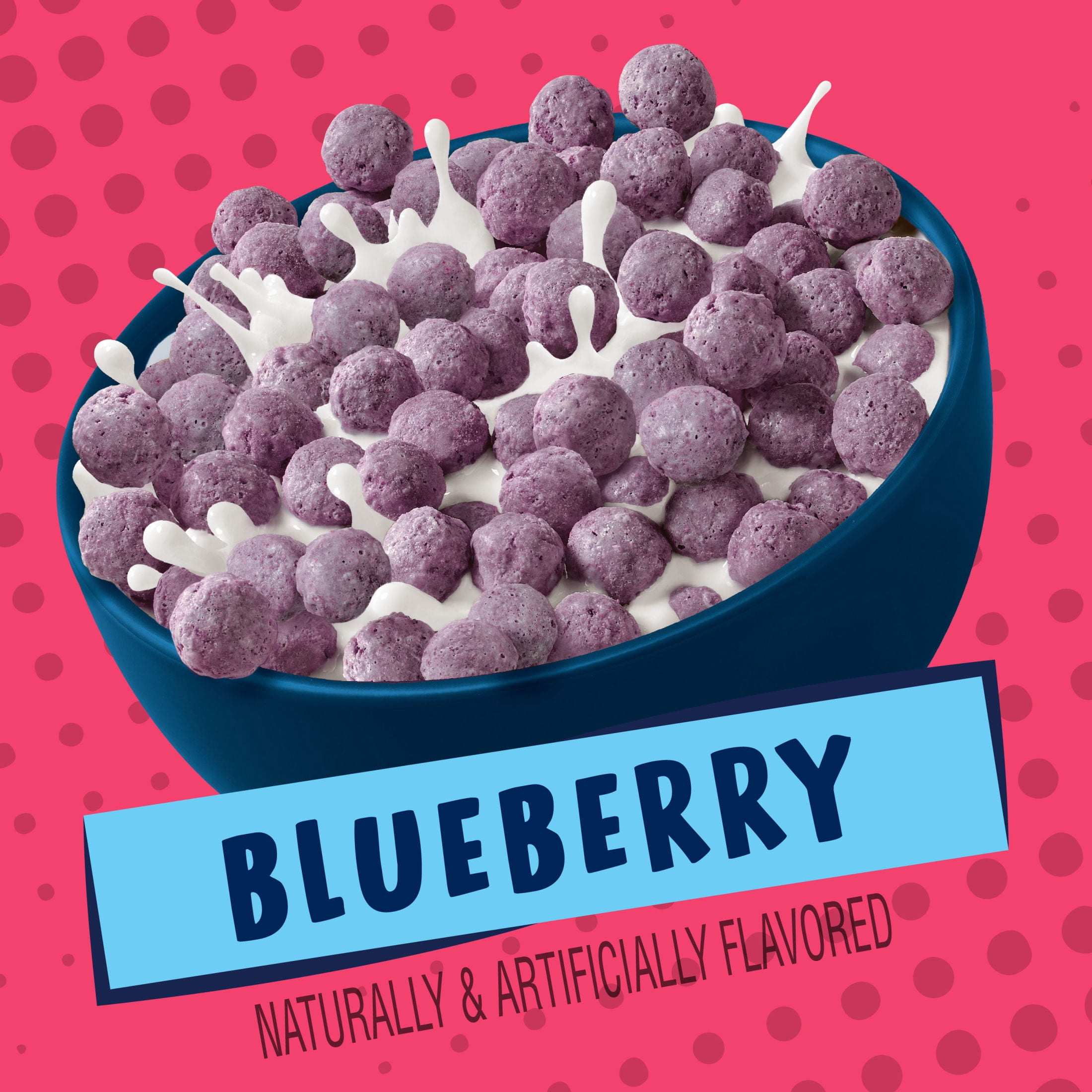 Kellogg's Froot Loops Glazed Donut Holes Blueberry Breakfast Cereal, Kids Cereal, Family Size, 17.8 oz