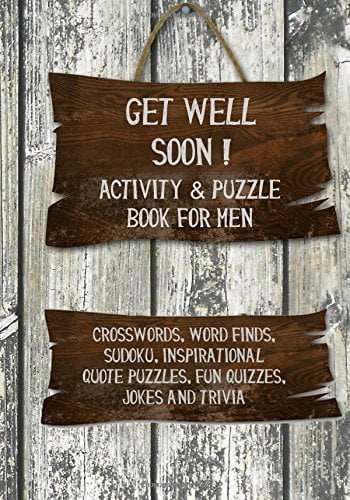 Get Well Soon Activity Puzzle Book For Men Crosswords Word Finds 
