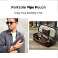 thumbnail image 4 of Hiram Small Zippered Pouch Bag with Wrist Strap, Leather Travel Storage Clutch Case , Coffee, 4 of 7