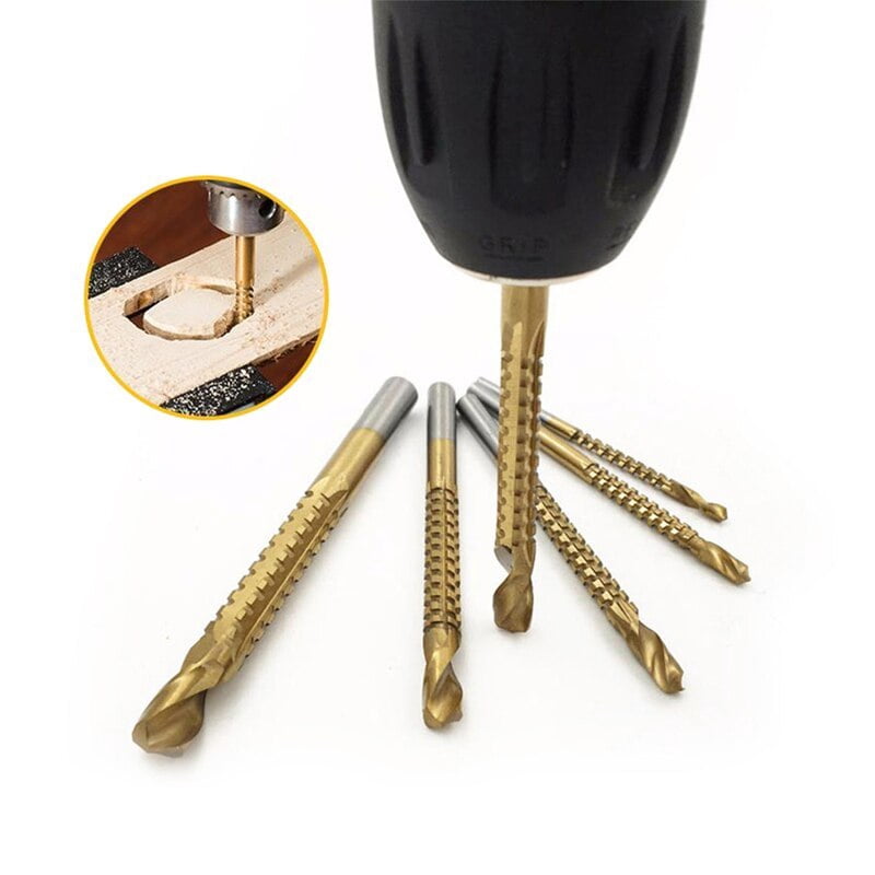 HSS Drill Woodwork Hand Electric Drill Drilling Bit Serrated Twist Drill Wooden Board Expanding and Grooving Tool Set