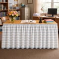 thumbnail image 3 of Gingham Table Skirt,Ruffled Hook and Loop, for Teacher Desk,Fabric Rustic Detachable Desk Cover Skirt for Back to School Classroom Supplies, Dorm, Weddings, Parties, 3 of 5
