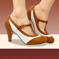 thumbnail image 5 of Chase & Chloe Women's Mary Jane Oxford Pumps - Cute Low Kitten Heels - Retro Round Toe Shoe with Ankle Strap, 5 of 5