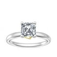 thumbnail image 1 of 1.00 T.C.W Asscher Shape Natural Diamond Latest Design Solitaire Wedding Ring for Ladies Solid 14K White Gold Size 8, 1 of 8