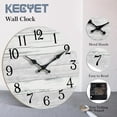 thumbnail image 5 of Wall Clock Battery Operated 8 Inch Silent Non Ticking Coastal Design Country Rustic Retro Decorative for Bathroom Kitchen Living Room Bedroom, 5 of 8