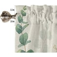 thumbnail image 5 of Kitchen Curtains and Valances Set, Summer Sunflower Eucalyptus Leaves Vintage Floral Plants Short Rod Pocket 3 Pieces Window Curtain Set for Bedroom, Bathroom, 36 Inch Long, 5 of 5
