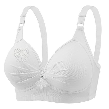 Baodmurt Push Up Bras for Women Lounge & Sleep Underwire Lingerie  Underwear  White 44BC