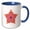 Blue/White, variant on 3drose, Isolated Abstract Geometrical Colorful Triangle Ornament Star Polygon, 11oz Two-tone Black Mug