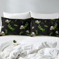 thumbnail image 4 of Sábana Twin Tamaño Verde Hojas Imprimir Funda de Cama Esqueleto Humano Cráneo Imprimir Ropa de Cama, 4 of 5
