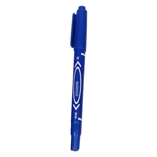 Blue Oil-Based Double-Tip Marker with Quick-Dry Ink, Waterproof Design for Smooth Writing, Ideal for Art Projects, Office Labeling, and Personal Use