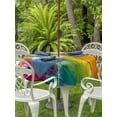 thumbnail image 4 of Outdoor Tablecloth with Umbrella Hole Zipper Colorful Pigment Round Tablecloth 54" Waterproof Outside Table Cloth Abstract Color Block Oil Painting Patio Table Cover Tablecloths for Picnic Party, 4 of 8