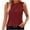 Wine, variant on Fanxing Blue High Neck Tank Tops for Women L Loose Fit Sleeveless Top Summer Clothes Front Pleated Camis （Women's S-2XL)