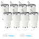thumbnail image 1 of Paquete de 8 vasos térmicos de acero inoxidable de gran capacidad de 30 oz, diseño de doble pared al vacío para un aislamiento térmico duradero (frío y calor), material apto para alimentos,,blanco, 1 of 22