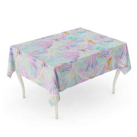 SIDONKU Pink Pastel Marble Unicorn Mermaid Scales Overlayseamless Pattern Tablecloth Table Desk Cover Home Party Decor 60x104 inch
