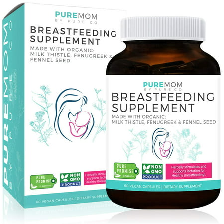 Organic Breastfeeding Supplement - Increase Milk Supply with Herbal Lactation Support - Aid for Mothers - Lactation Supplement - Organic: Fenugreek Seed, Fennel & Milk Thistle - 60 Vegan