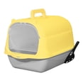 thumbnail image 2 of Caja de arena para gatos jinwen Inodoro cerrado Duradero con solapa en la puerta delantera extraíble Gris Amarillo, 2 of 8