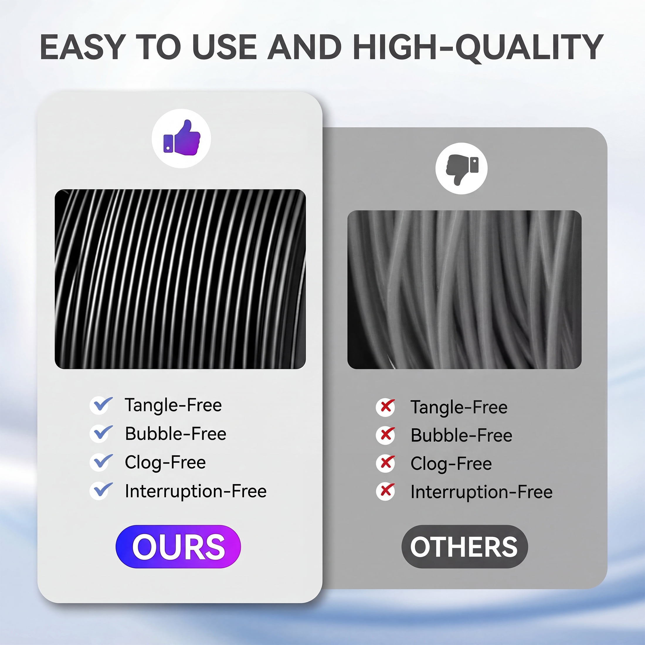 Epelay PLA Plus 3D Printer Filament, 1.75mm, 4 x 1kg Spools, Black & White, Compatible with Most FDM Printers