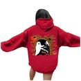 thumbnail image 1 of WEAIXIMIUNG Robe Chandail en Molleton Grande Taille 3X Sweat à Capuche Imprimé Lettre pour Femmes Manches Longues avec Poches, 1 of 7