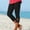 Black women's high waisted capri leggings a1, variant on Cagogo Women's High Waisted Capri Leggings Stretch Floral Slim Fit Active Pants Casual Beach Lounge Cropped Trousers Summer Workout Yoga Beachwear Clothes, Black L