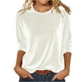 thumbnail image 2 of Velvet Tops for Women Long Sleeve Crewneck Dressy Elegant Date Night Velour Shirts, White XXL, 2 of 6